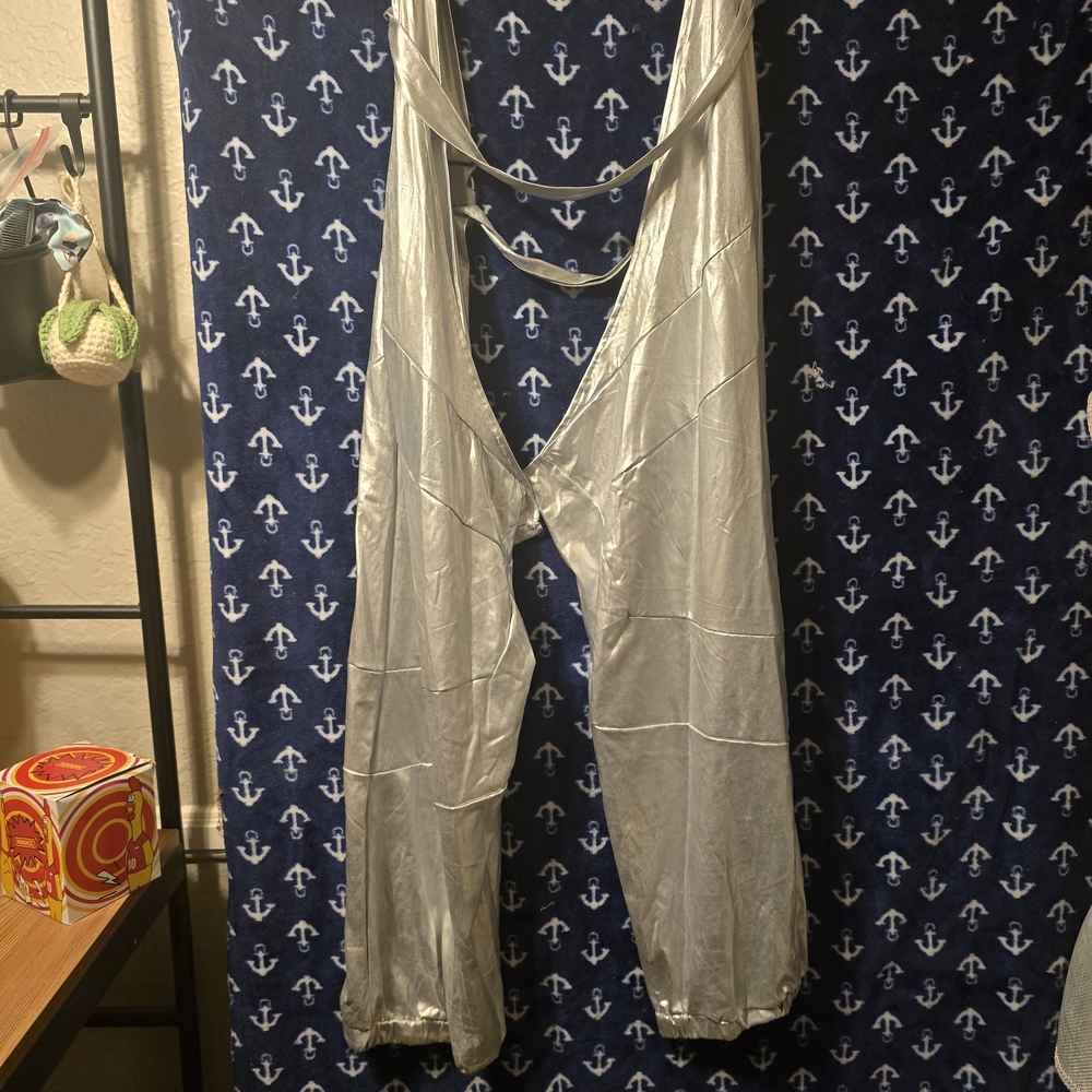 iHeartRaves Silver Jumpsuit Shimmer Style